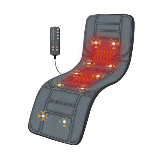 CuPiLo Massager Pad Massage Mat with 10 Vibrating Motors for Pain Relief Back Massager with Heat Body Massager for Back LumbarLeg Gifts for Women Men Long 53"