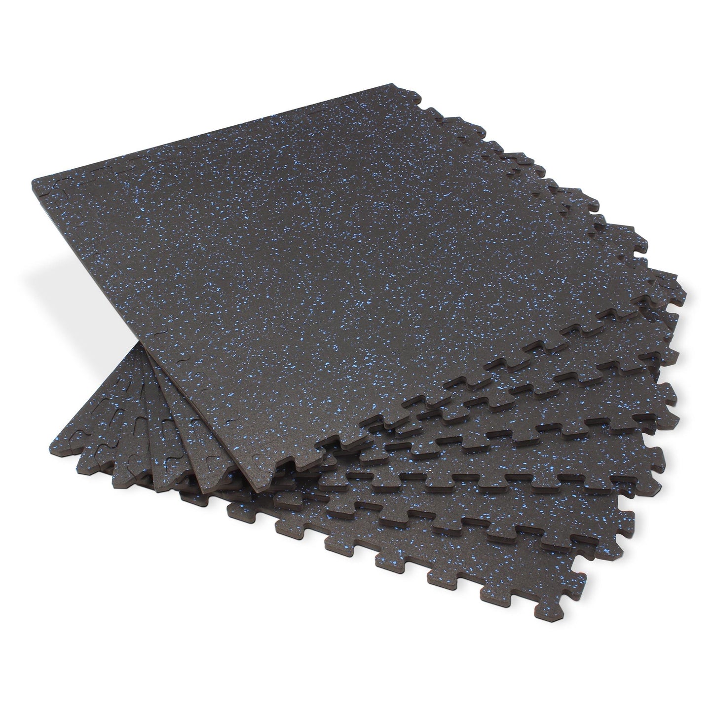 We Sell Mats 3/8-Inch Thick Interlocking Foam Tiles with Rubber Top - Personal Fitness Mat EVA Foam Puzzle Floor Tiles For Home Gym Workouts 24 in x 24 in