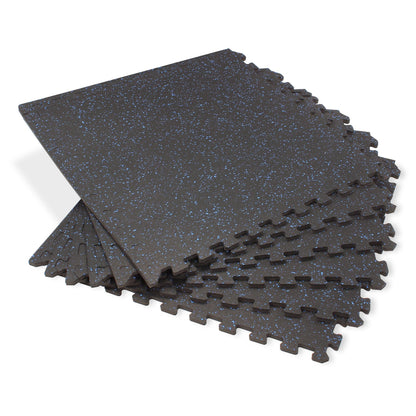 We Sell Mats 3/8-Inch Thick Interlocking Foam Tiles with Rubber Top - Personal Fitness Mat EVA Foam Puzzle Floor Tiles For Home Gym Workouts 24 in x 24 in