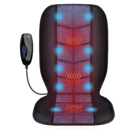 CILI Massage Chair PadBack Massager with HeatMassage Pad with 10 Vibration Motors Massage Seat Cushion Chair Massager with 30/60/90 Mins Timer Gifts for Mom Dad