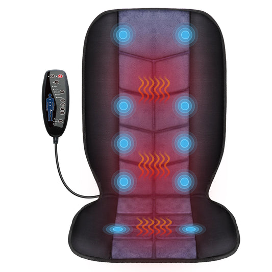 CILI Massage Chair PadBack Massager with HeatMassage Pad with 10 Vibration Motors Massage Seat Cushion Chair Massager with 30/60/90 Mins Timer Gifts for Mom Dad
