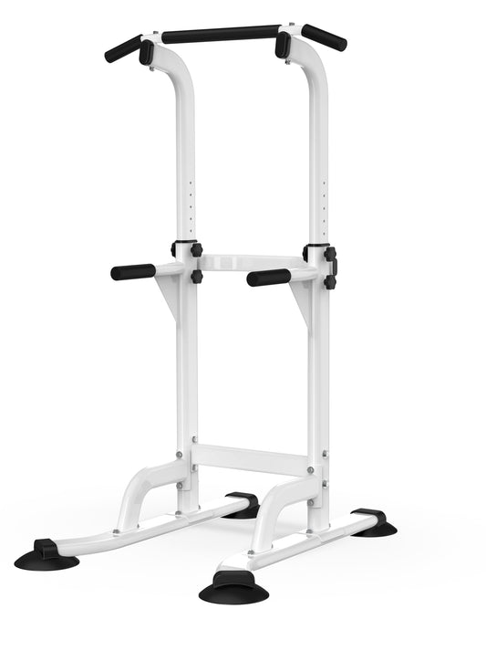 DONIUZ Power Tower Pull Up Bar and Dip Station Multi-Function Home Gym Strength Training Fitness Equipment Height Adjustable(WHITE)
